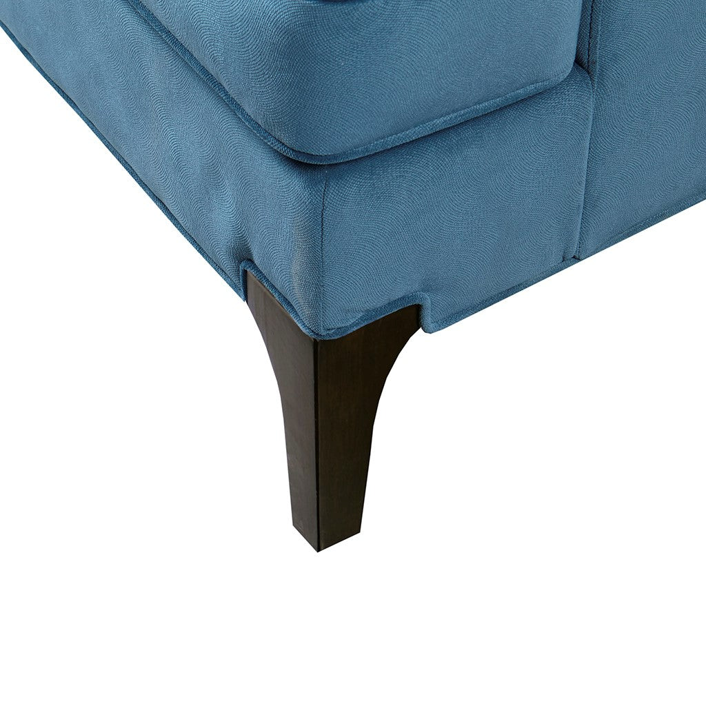 Anna Accent Chair Blue Solid Wood