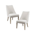 Upholstered Dining Chair Set Of 2 Ivory Polyester