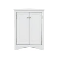 White Triangle Bathroom Storage Cabinet With Adjustable Shelves, Freestanding Floor Cabinet For Home Kitchen White Mdf