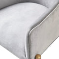 Tufted Low Back Upholstered Arm Dining Chair Set Of 2 Grey Polyester