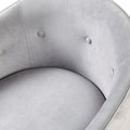 Tufted Low Back Upholstered Arm Dining Chair Set Of 2 Grey Polyester