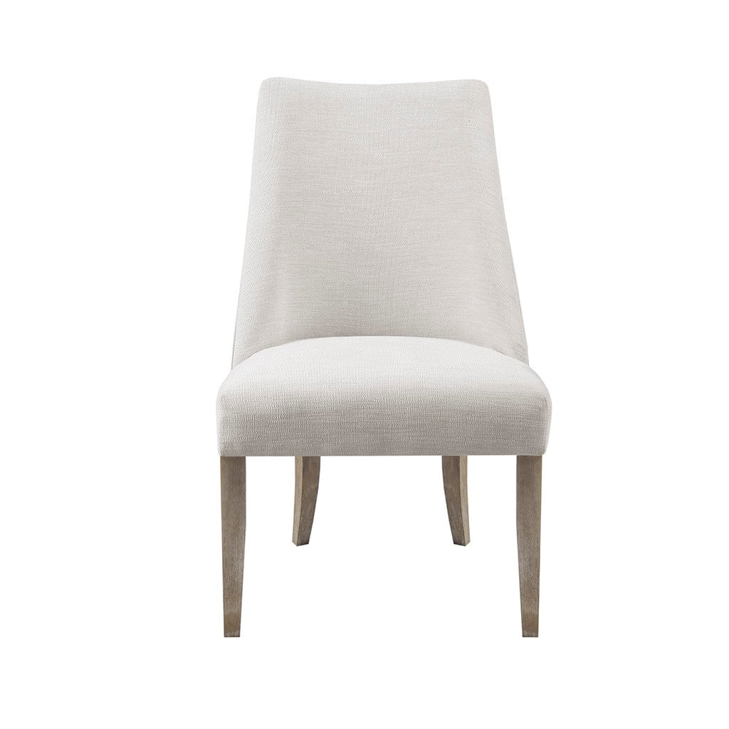 Upholstered Dining Chair Set Of 2 Ivory Polyester