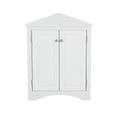 White Triangle Bathroom Storage Cabinet With Adjustable Shelves, Freestanding Floor Cabinet For Home Kitchen White Mdf