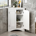 White Triangle Bathroom Storage Cabinet With Adjustable Shelves, Freestanding Floor Cabinet For Home Kitchen White Mdf