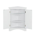 White Triangle Bathroom Storage Cabinet With Adjustable Shelves, Freestanding Floor Cabinet For Home Kitchen White Mdf