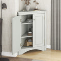 Grey Triangle Bathroom Storage Cabinet With Adjustable Shelves, Freestanding Floor Cabinet For Home Kitchen Grey Mdf