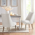 Upholstered Dining Chair Set Of 2 Ivory Polyester