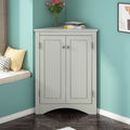 Grey Triangle Bathroom Storage Cabinet With Adjustable Shelves, Freestanding Floor Cabinet For Home Kitchen Grey Mdf