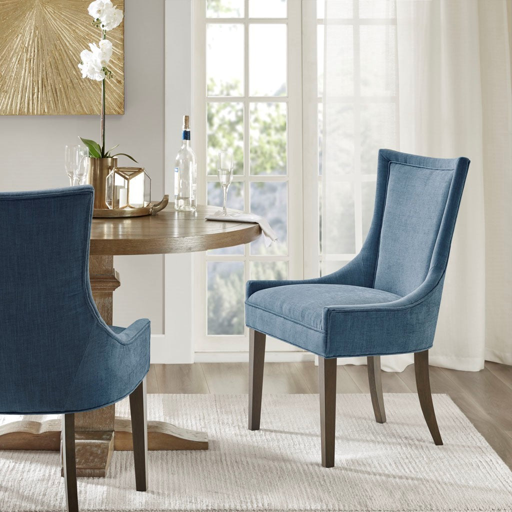 Dining Side Chair Set Of 2 Blue Polyester