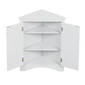 White Triangle Bathroom Storage Cabinet With Adjustable Shelves, Freestanding Floor Cabinet For Home Kitchen White Mdf