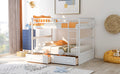 Full Over Full Bunk Bed With Drawers, Convertible Beds, White Old Sku: Sm000241Aak 1 Box Spring Not Required Full White Wood Bedroom Bunk Pine