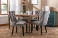 Nikki Collection Modern, High End Tufted Solid Wood Contemporary Velvet Upholstered Dining Chair With Wood Legs Trim 2 Pcs Set,Gray, Sw2001Gy Gray Dining Room American Design Dining Chairs Rubberwood Foam Velvet