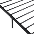 Queen Size Metal Platform Bed Frame With Sockets, Usb Ports And Slat Support ,No Box Spring Needed Black Black Metal