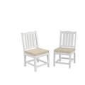 Hdpe Dining Chair, White, With Cushion, No Armrest, Set For Playroom, Nursery, Backyard,Chair Set Of 2 White Hdpe