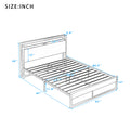 Queen Size Metal Platform Bed Frame With Sockets, Usb Ports And Slat Support ,No Box Spring Needed Black Black Metal