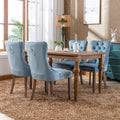 Nikki Collection Modern, High End Tufted Solid Wood Contemporary Velvet Upholstered Dining Chair With Wood Legs Trim 2 Pcs Set,Light Blue, Sw2001Lb Light Blue Dining Room American Design Rubberwood Foam Velvet