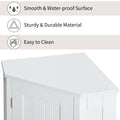 White Bathroom Cabinet Triangle Corner Storage Cabinet With Adjustable Shelf Modern Style Mdf Board Old Sku:Wf291477Aak White Mdf