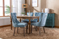 Nikki Collection Modern, High End Tufted Solid Wood Contemporary Velvet Upholstered Dining Chair With Wood Legs Trim 2 Pcs Set,Light Blue, Sw2001Lb Light Blue Dining Room American Design Rubberwood Foam Velvet