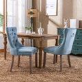 Nikki Collection Modern, High End Tufted Solid Wood Contemporary Velvet Upholstered Dining Chair With Wood Legs Trim 2 Pcs Set,Light Blue, Sw2001Lb Light Blue Dining Room American Design Rubberwood Foam Velvet