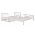 Stairway Twin Over Twin Bunk Bed With Twin Size Trundle For Bedroom, Dorm, Adults, White Old Sku: Lp000209Aak White Solid Wood