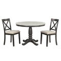 Orisfur. 5 Pieces Dining Table And Chairs Set For 4 Persons, Kitchen Room Solid Wood Table With 4 Chairs Gray Mdf Solid Wood