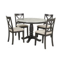 Orisfur. 5 Pieces Dining Table And Chairs Set For 4 Persons, Kitchen Room Solid Wood Table With 4 Chairs Gray Mdf Solid Wood