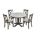 Orisfur. 5 Pieces Dining Table And Chairs Set For 4 Persons, Kitchen Room Solid Wood Table With 4 Chairs Gray Mdf Solid Wood