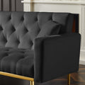 Black Convertible Folding Futon Sofa Bedsleeper Sofa Couch For Compact Living Space. Black Wood Tufted Back Square Arms Velvet