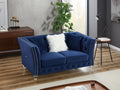 L8085B Two Seat Three Seat Sofa Navy Blue Navy Blue Velvet