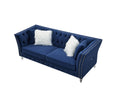 L8085 Three Seater Sofa Navy Blue Navy Blue Velvet