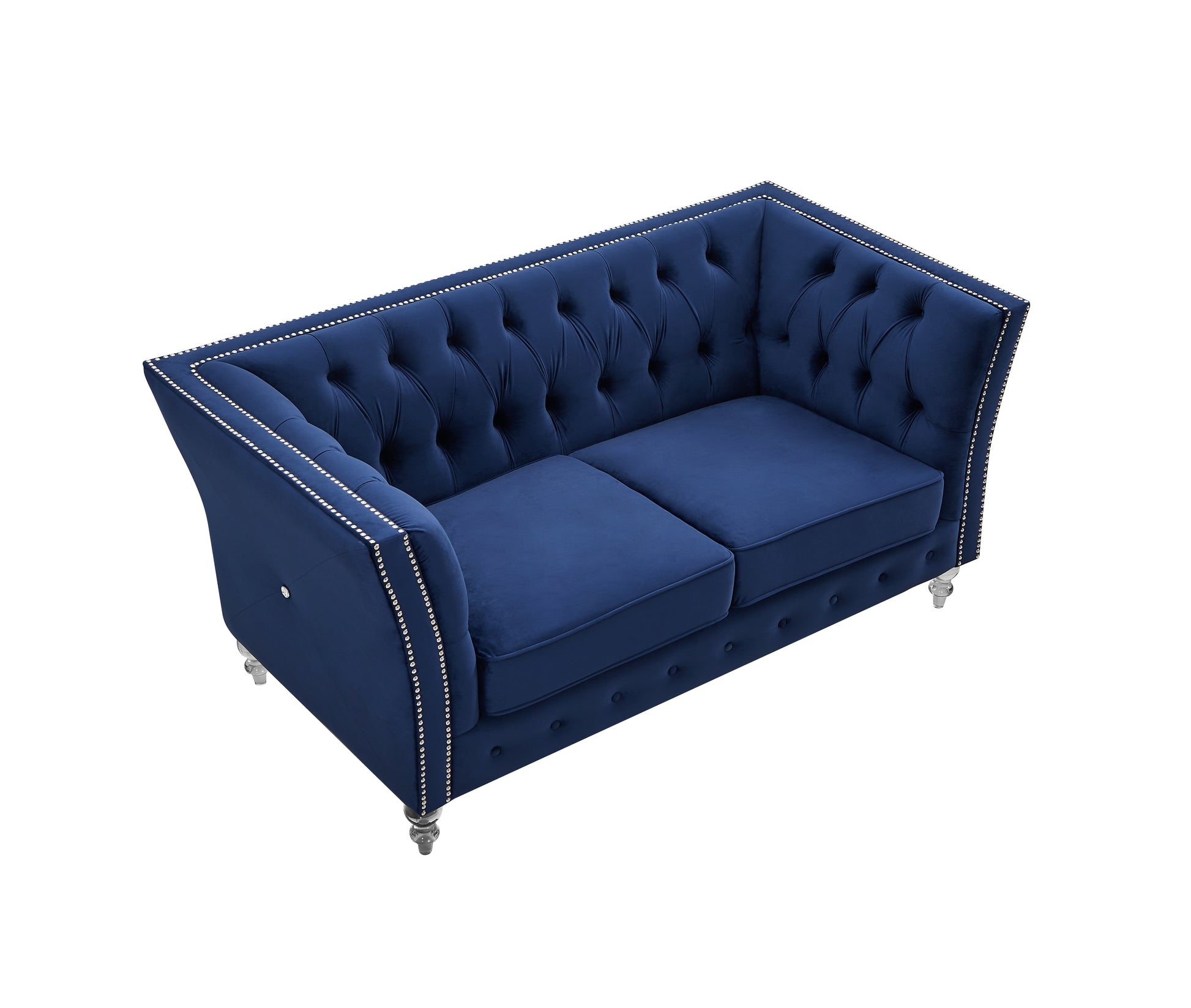 L8085B Two Seat Three Seat Sofa Navy Blue Navy Blue Velvet