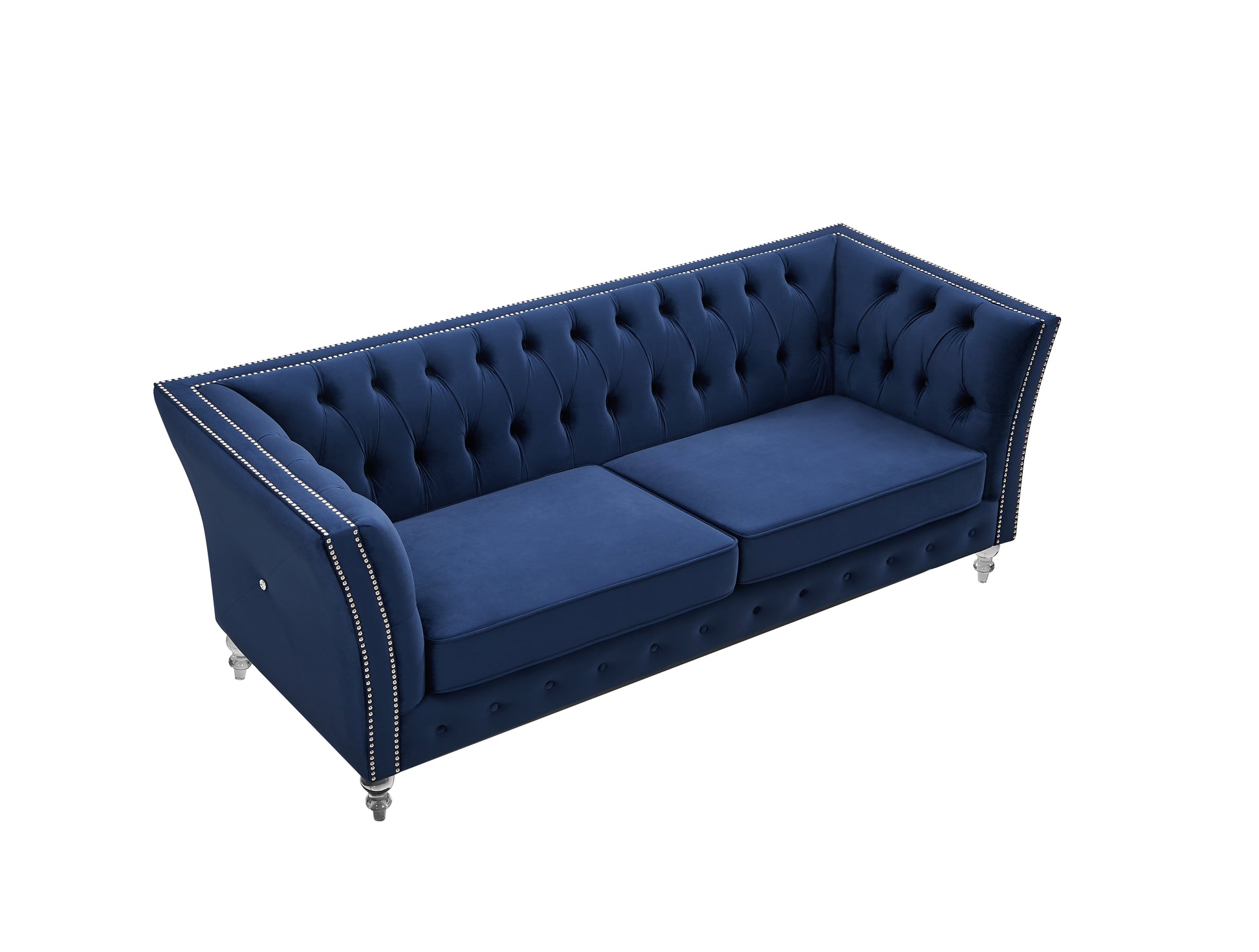 L8085B Two Seat Three Seat Sofa Navy Blue Navy Blue Velvet