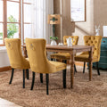 Nikki Collection Modern, High End Tufted Solid Wood Contemporary Velvet Upholstered Dining Chair With Wood Legs Trim 2 Pcs Set,Gloden, Sw2001Gl Gold Dining Room American Design Rubberwood Foam Velvet