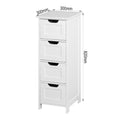 White Bathroom Storage Cabinet, Freestanding Cabinet With Drawers White Mdf