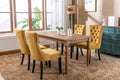 Nikki Collection Modern, High End Tufted Solid Wood Contemporary Velvet Upholstered Dining Chair With Wood Legs Trim 2 Pcs Set,Gloden, Sw2001Gl Gold Dining Room American Design Rubberwood Foam Velvet