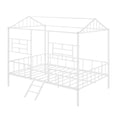 Metal House Bed Frame Full Size With Slatted Support No Box Spring Needed White Full White Metal