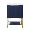 24 Inch Freestanding Bathroom Vanity With Resin navy blue-plywood