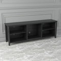 Tv Stand Storage Media Console Entertainment Center,Tradition Black Black Particle Board