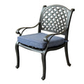 Sparta Modern Dining Arm Chair, Navy Blue Antique Navy Blue Polyester Aluminum