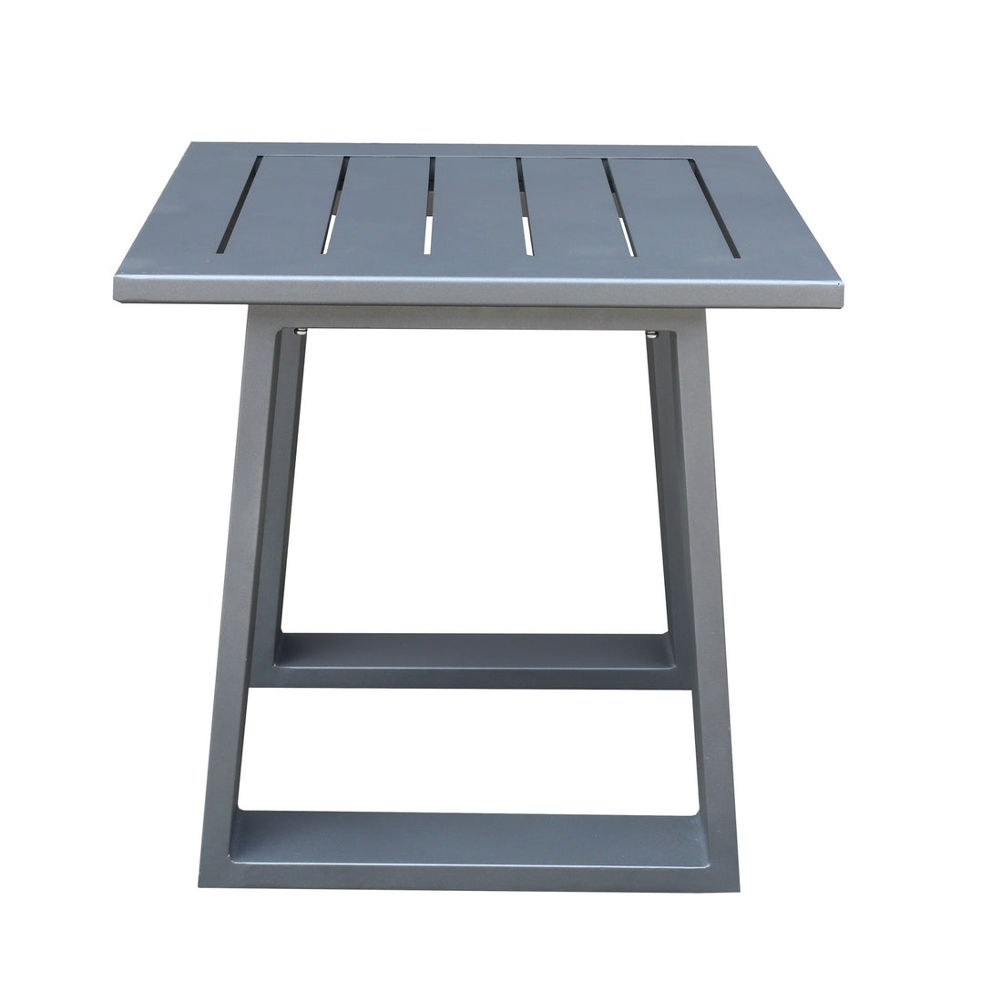 Outdoor Indoor Aluminum Square End Table Side Table pewter-aluminum