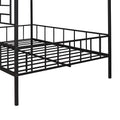 Metal House Bed Frame Full Size With Slatted Support No Box Spring Needed Black Full Black Metal