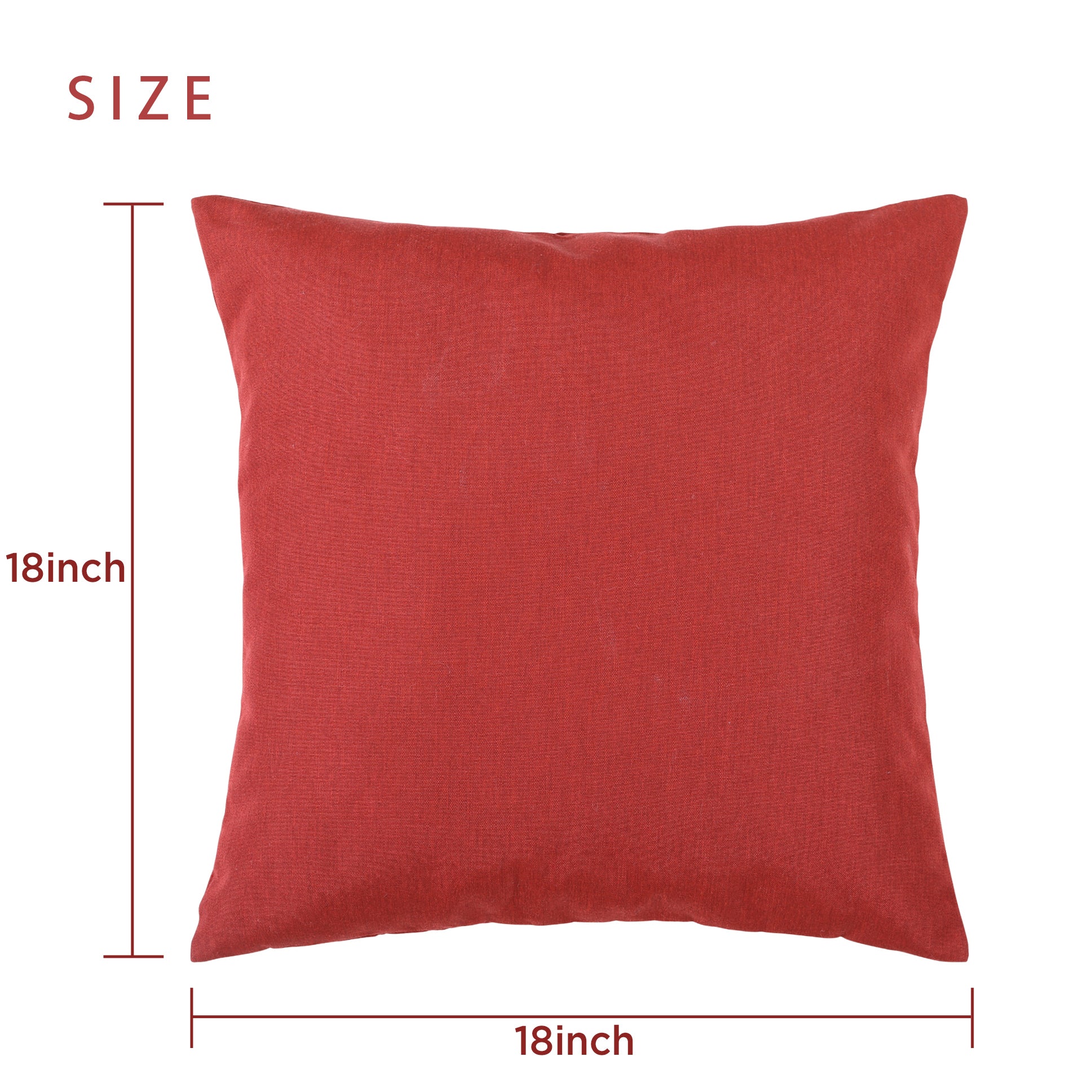 Pack Of 2 Outdoor Pillow With Inserts, 18" x 18" Wine red-polyester