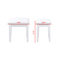 Vanity Stool Makeup Bench Dressing Stool With Cushion And Solid Legs,White White Mdf