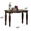 Traditional Espresso Solid Wood Sofa Table Faux Marble Top Intricate Design Living Room Furniture Espresso Primary Living Space Antique,Classic,Traditional Rectangular Solid Wood