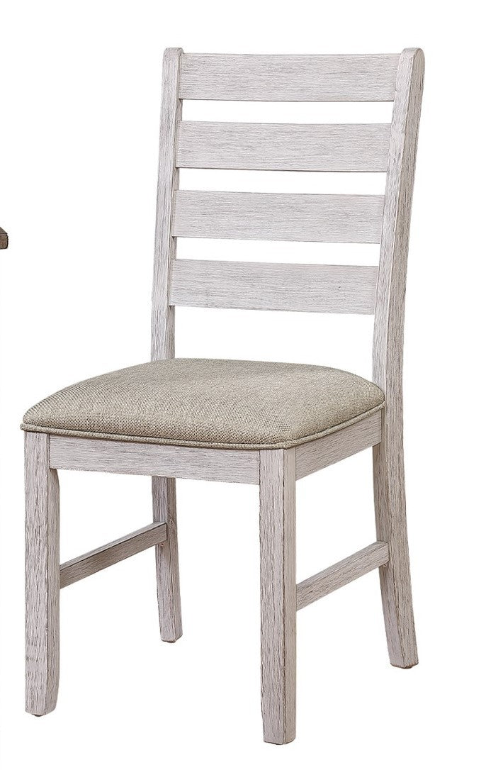 Casual Dining Room Side Chairs 2Pc Set Grayish White Finish Upholstered Seat Transitional Design Furniture Gray Dining Room Wood