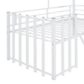 Metal Twin Size Loft Bed With Roof, Window, Guardrail, Ladder White White Metal