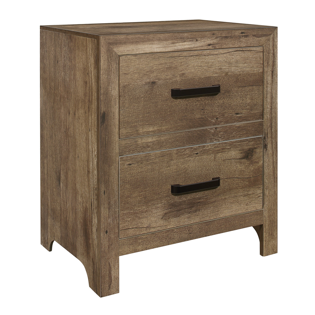 Bedroom Wooden Nightstand 1Pc Weathered Pine Finish 2X Drawers Transitional Style Furniture Natural 2 Drawers Bedroom Wood