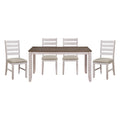 Casual Dining Room Side Chairs 2Pc Set Grayish White Finish Upholstered Seat Transitional Design Furniture Gray Dining Room Wood