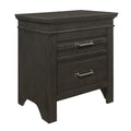 Transitional Bedroom 1Pc Nightstand Of Center Glides Drawers Charcoal Gray Finish Bed Side Table Wooden Furniture Charcoal Grey 2 Drawers Bedroom Transitional Wood