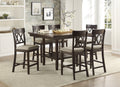 Dark Brown Finish Counter Height Chairs 2pc Set Double dark brown-dining room-wood